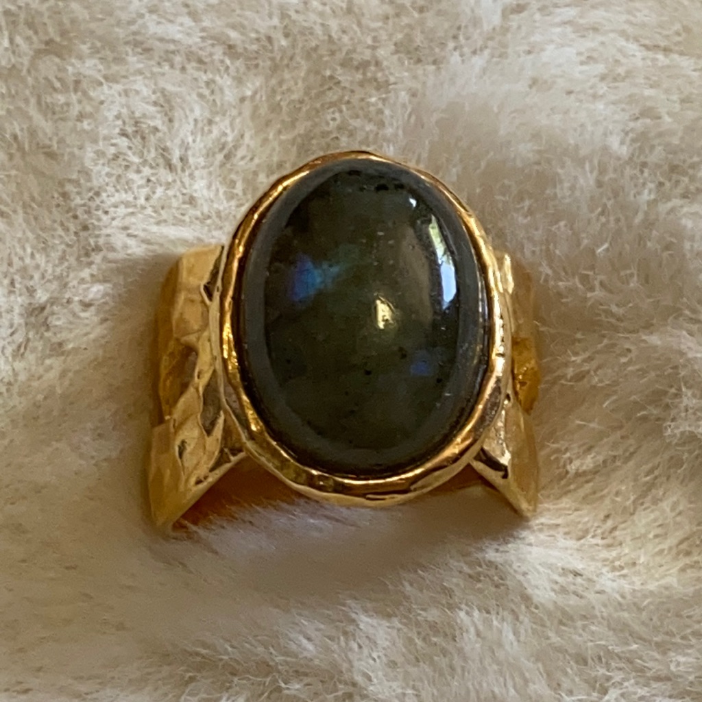 Bellezza Italy Gold Plated Labradorite Ring